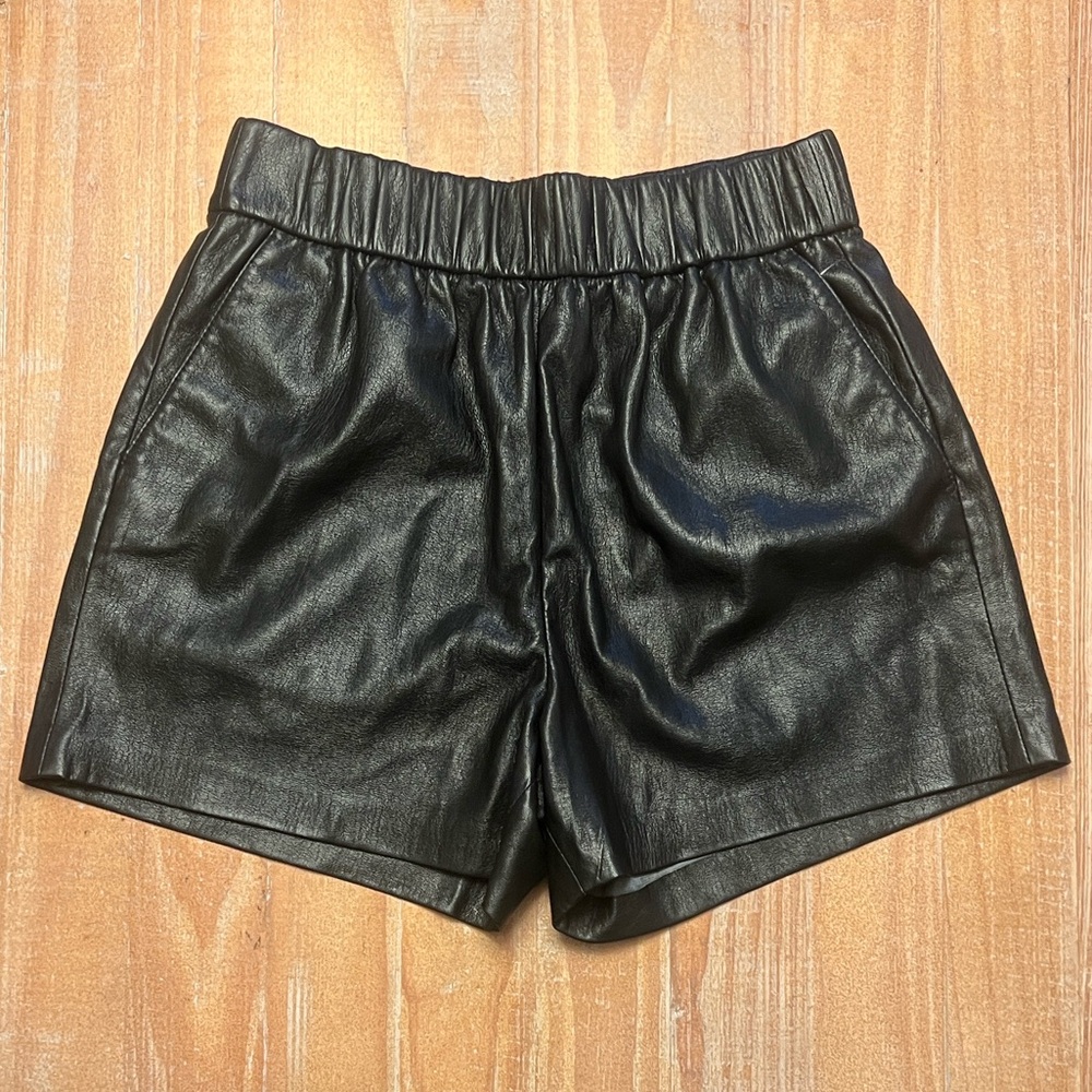 Anine Bing Sofia Vegan Leather Shorts